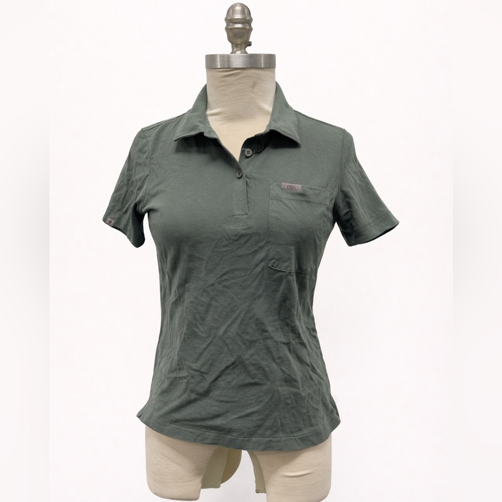 Figs Pro Womens Olive Green Polo Scrub Top Size XS